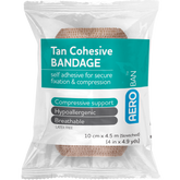 Aero Healthcare AEROBAN Tan Cohesive Bandage 10cm x 4.5M Wrap/12